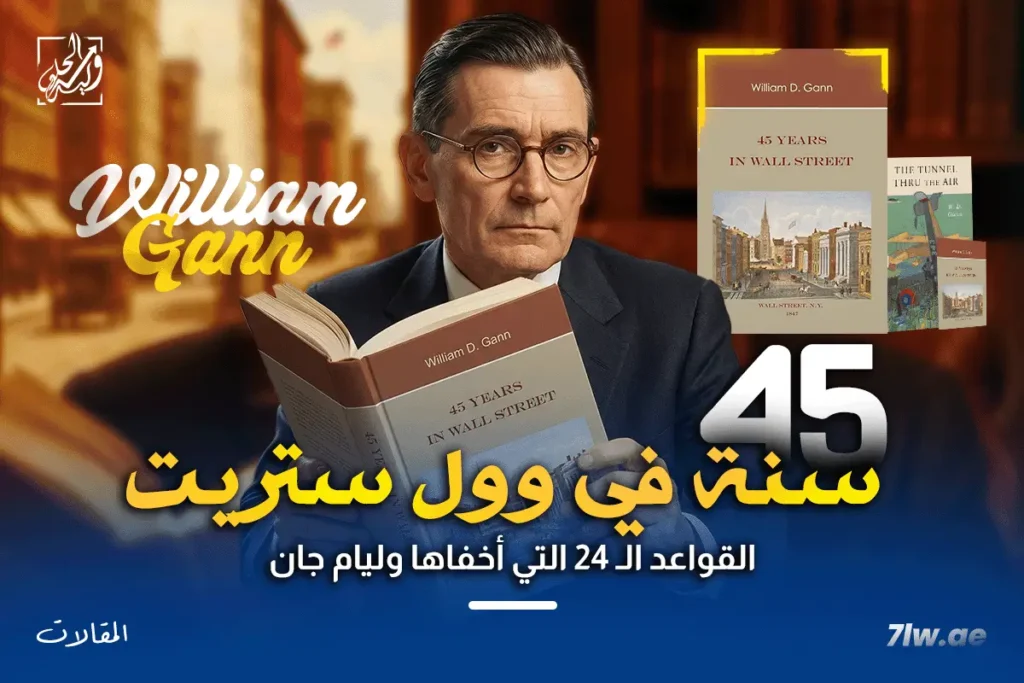 صورة تجمع بين الكاتب ويليام جان وكتابه "٤٥ سنة في وول استريت"